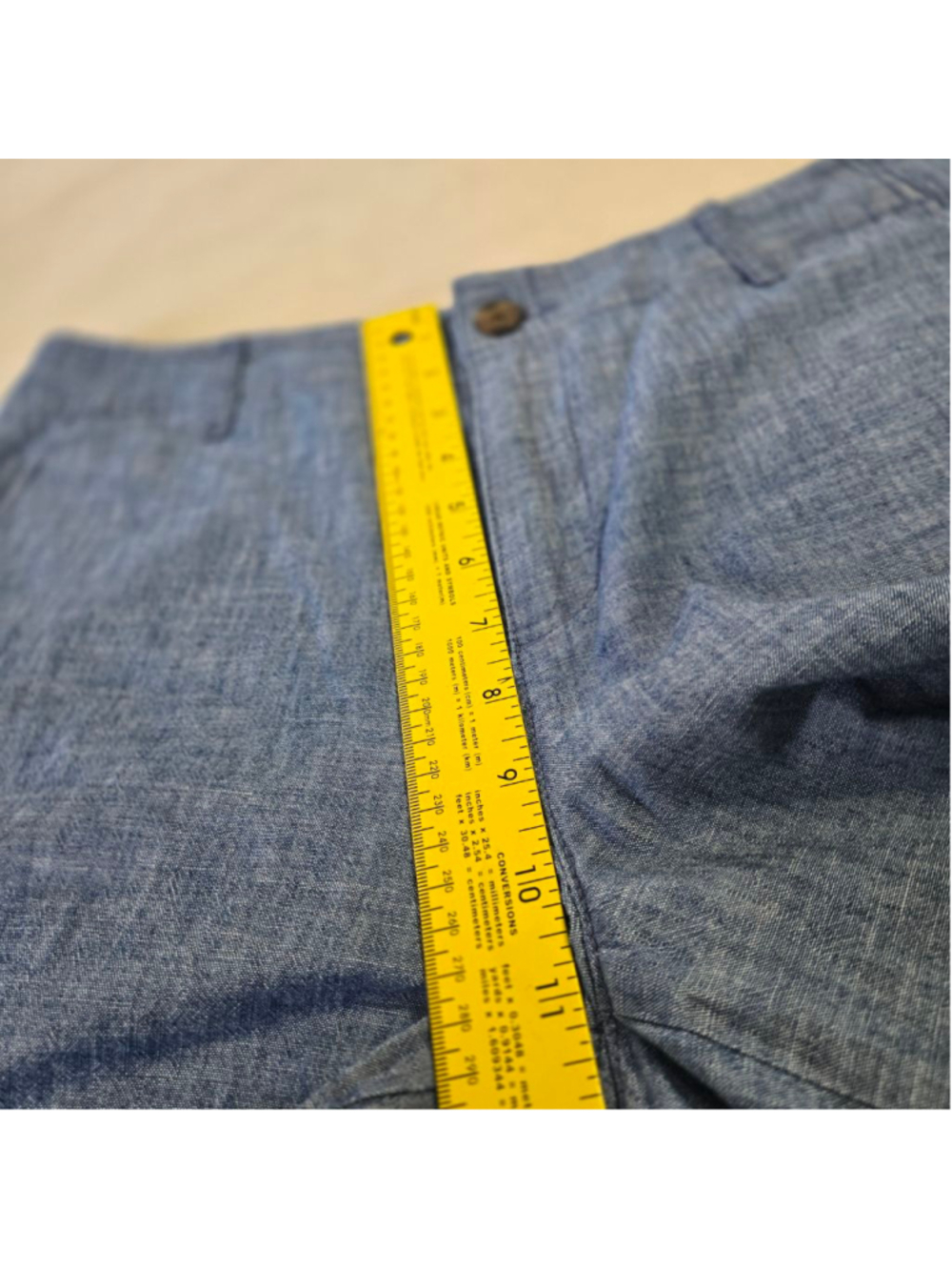 Women's GAP Blue High Waist Shorts 100% Cotton Chambray 5 inch Shorts Size 8 - Picture 6 of 13